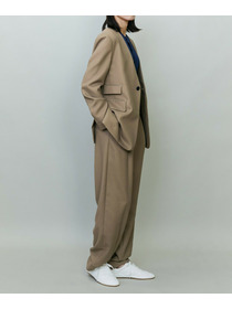 【endalence】コットン二重織りノーカラージャケット 詳細画像 ネイビー 9