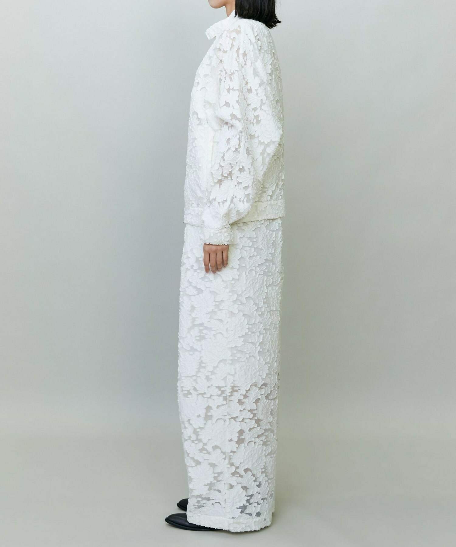 【endalence】シルクカットジャガードブルゾン 詳細画像 ホワイト 3