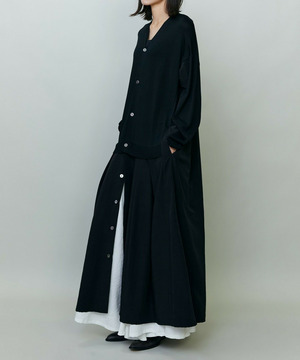 【endalence】ナイロンテンセルニットコンビドレス 詳細画像 ブラック 1