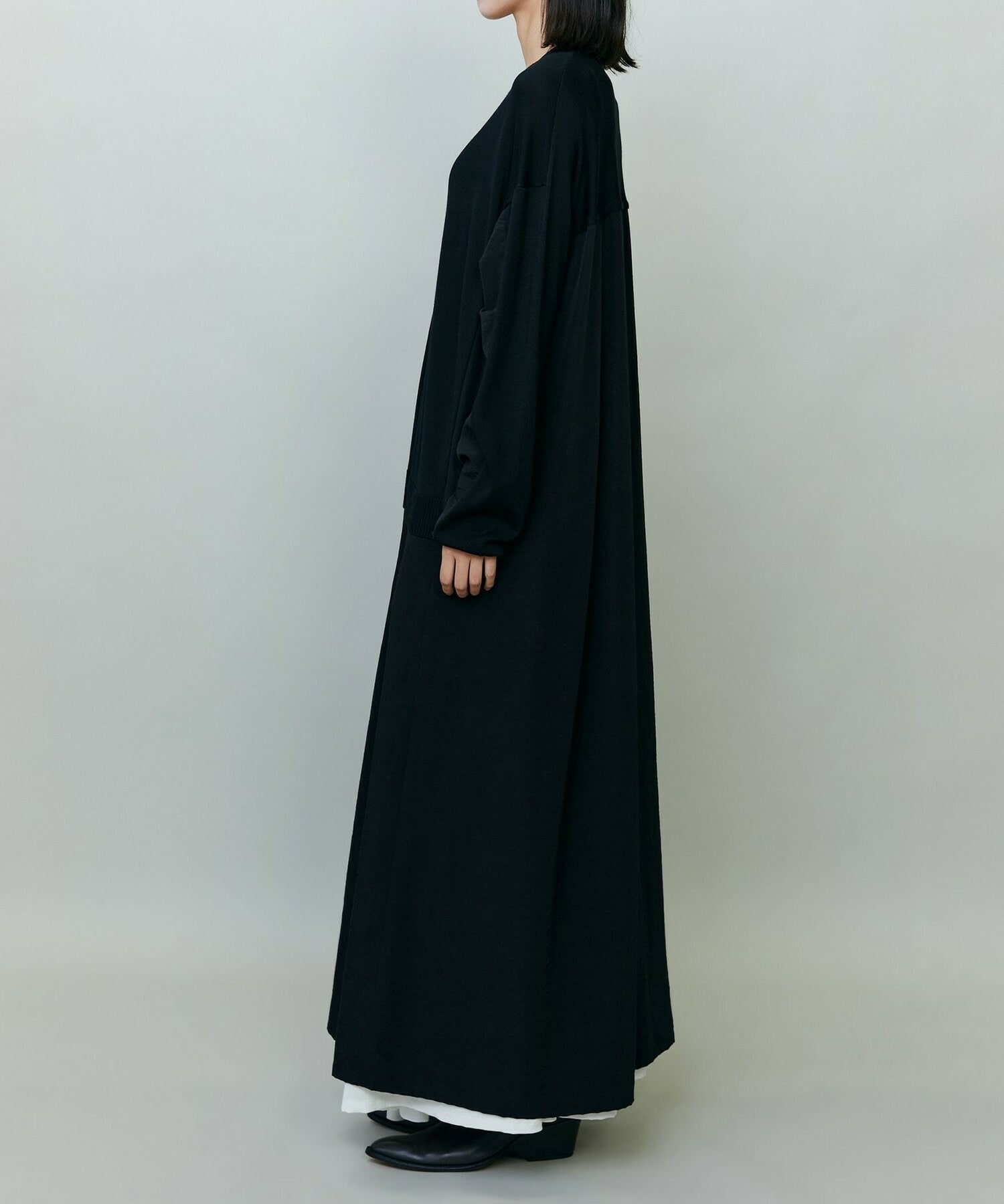 【endalence】ナイロンテンセルニットコンビドレス 詳細画像 ブラック 2