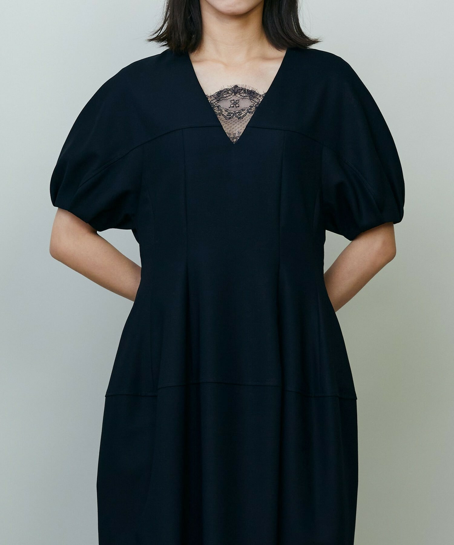 【endalence】コットン二重織りドレス 詳細画像 ネイビー 2