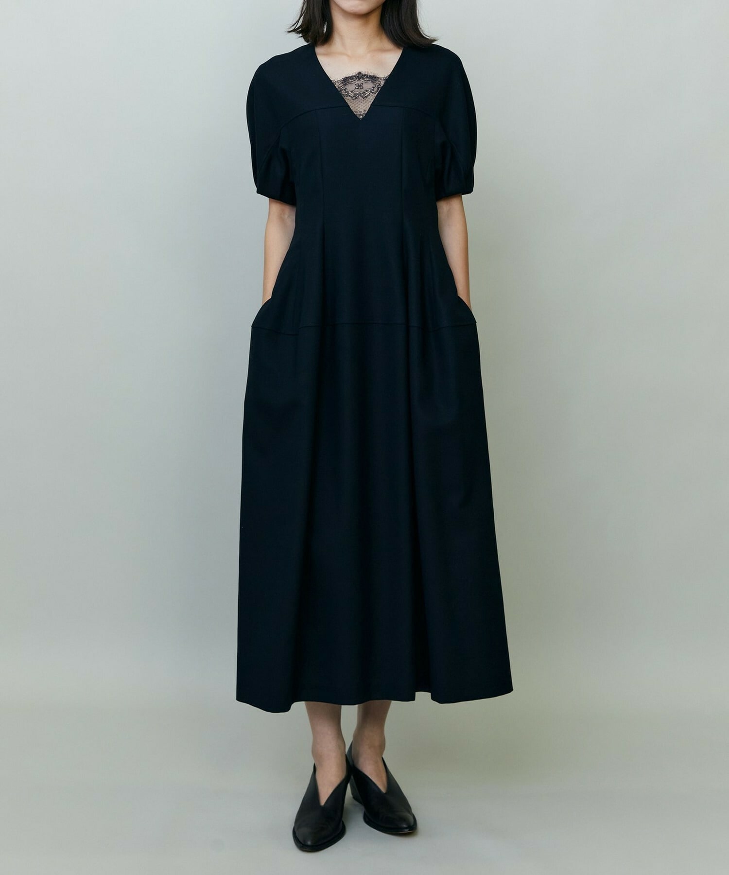 【endalence】コットン二重織りドレス 詳細画像 ネイビー 5