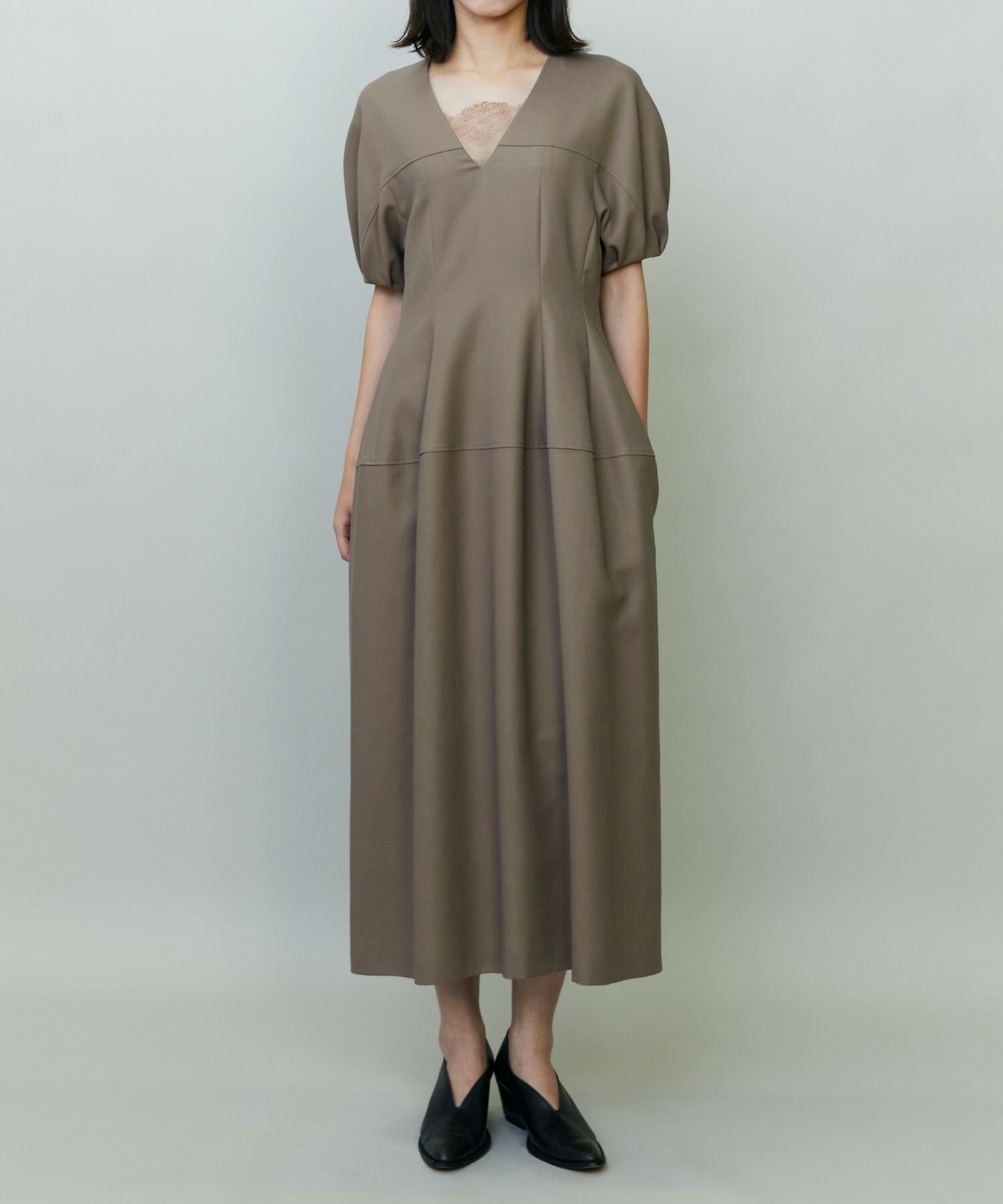 【endalence】コットン二重織りドレス 詳細画像 モカ 1