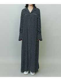 【endalence】スクエアプリントシャツドレス 詳細画像 オレンジ 2