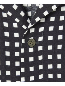 【endalence】スクエアプリントシャツドレス 詳細画像 オレンジ 7