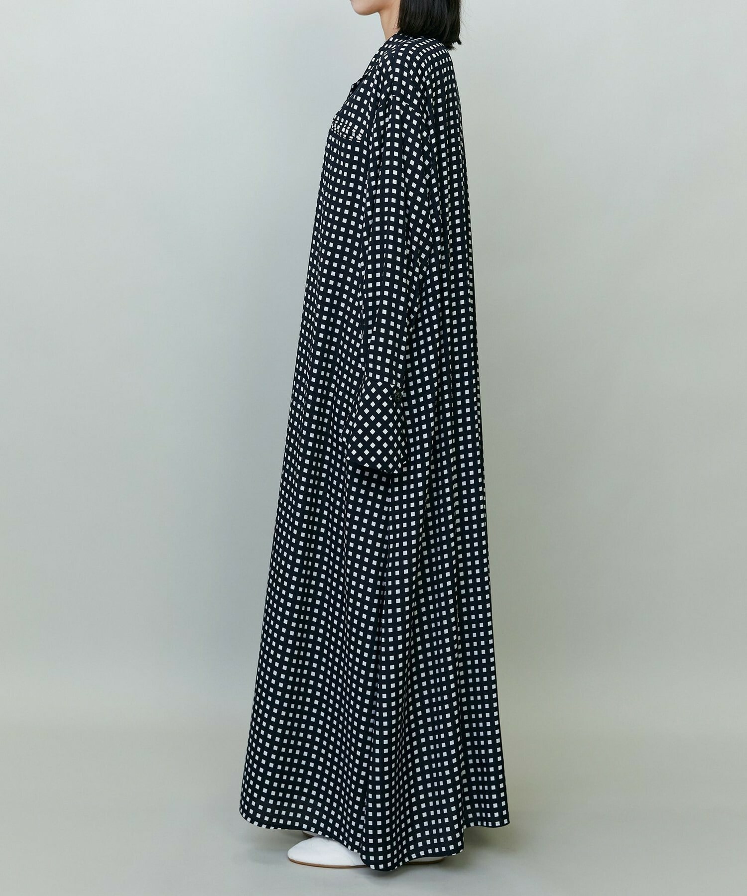 【endalence】スクエアプリントシャツドレス 詳細画像 オレンジ 3