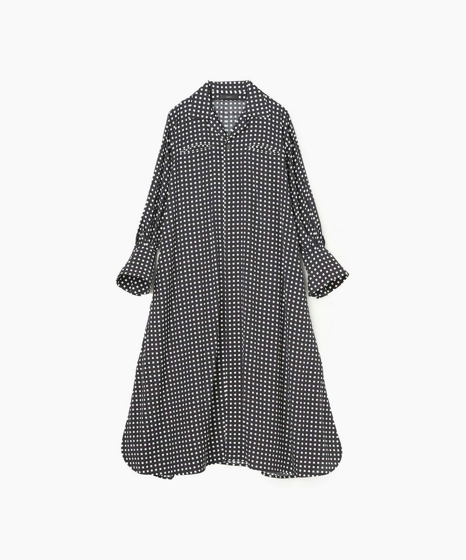 【endalence】スクエアプリントシャツドレス 詳細画像 ブラック 1