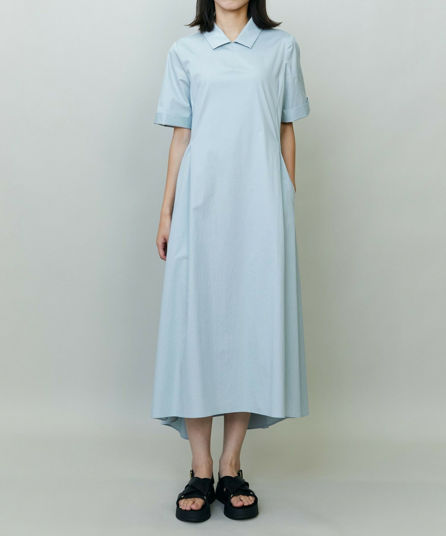 【endalence】Rコットンシャツドレス 詳細画像 ネイビー 1