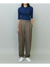 【endalence】コットン二重織りパンツ 詳細画像 ネイビー 1