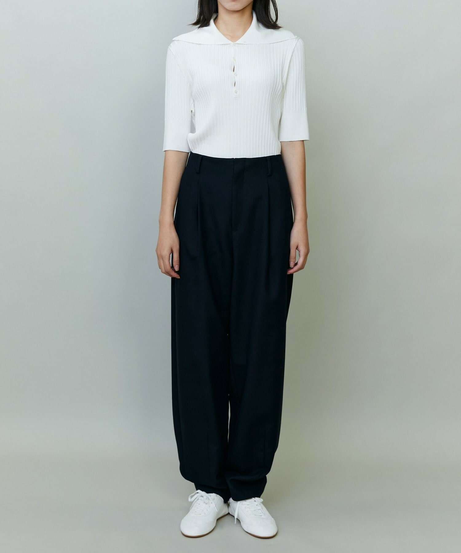 【endalence】コットン二重織りパンツ 詳細画像 ネイビー 12