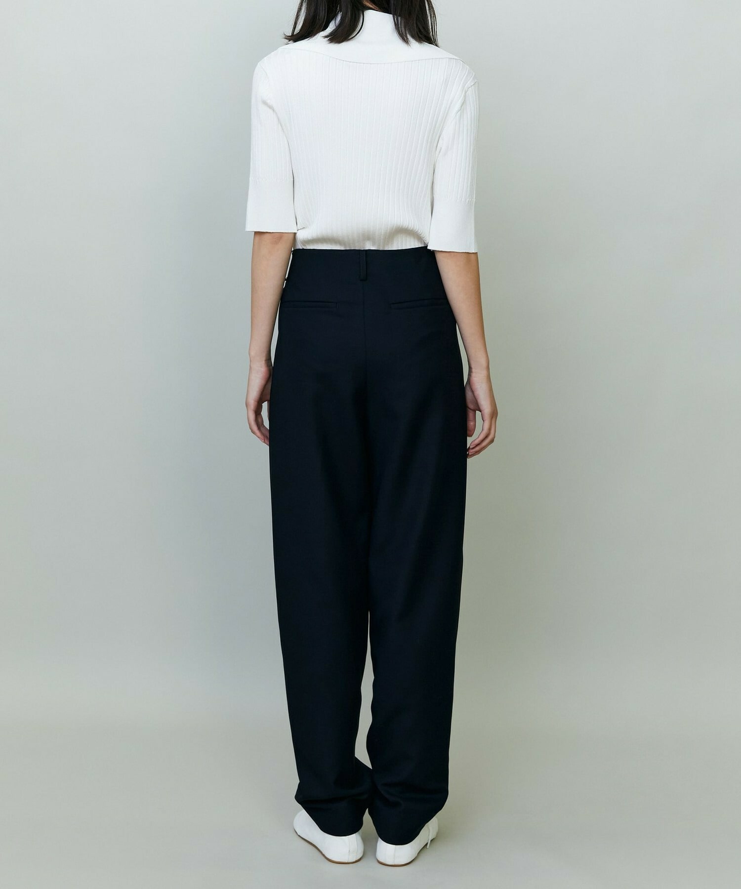 【endalence】コットン二重織りパンツ 詳細画像 ネイビー 14