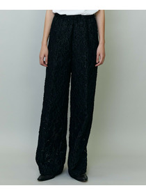 【endalence】シルクカットジャガードドローストリングパンツ 詳細画像 ブラック 8