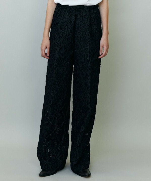 シルクカットジャガードドローストリングパンツ 詳細画像 ブラック 1