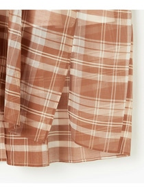 【endalence】チェックオーガンジーギャザースカート 詳細画像 グリーン系その他 10