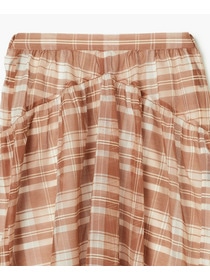 【endalence】チェックオーガンジーギャザースカート 詳細画像 グリーン系その他 9