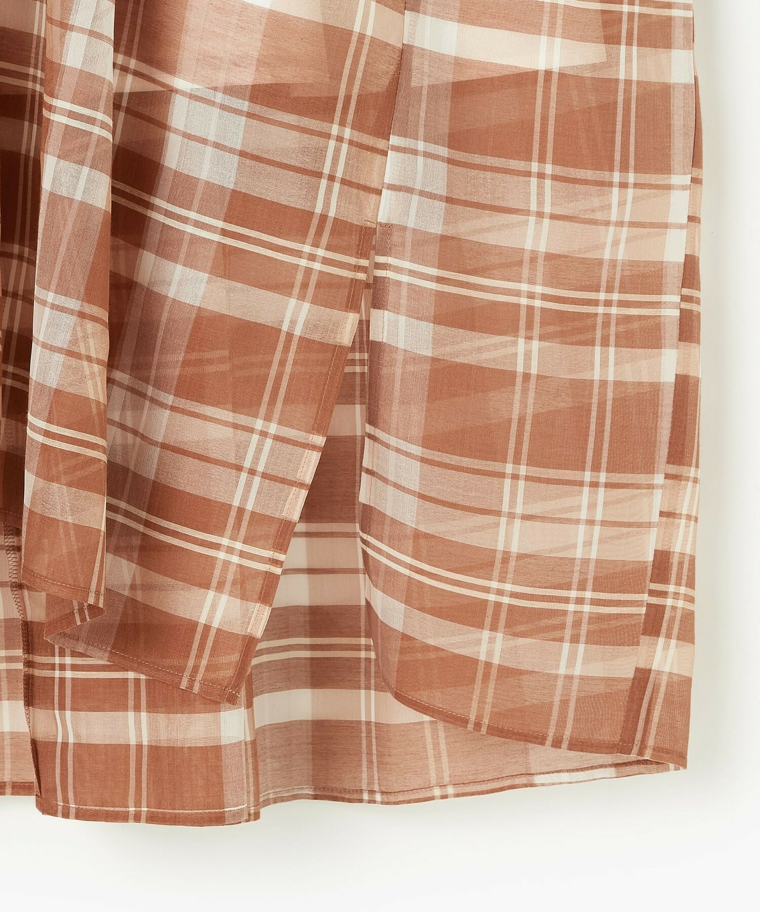 【endalence】チェックオーガンジーギャザースカート 詳細画像 グリーン系その他 10