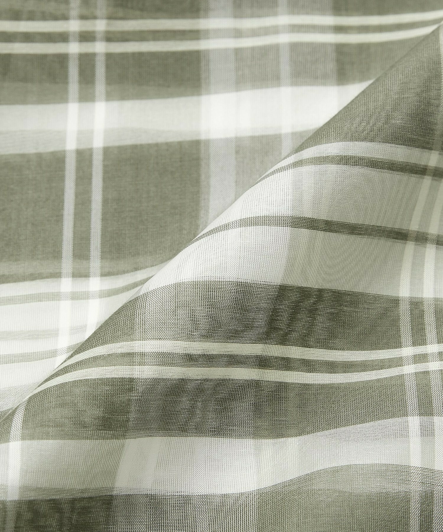 【endalence】チェックオーガンジーギャザースカート 詳細画像 グリーン系その他 3