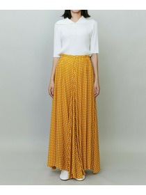 【endalence】スクエアプリントギャザースカート 詳細画像 ブラック 1