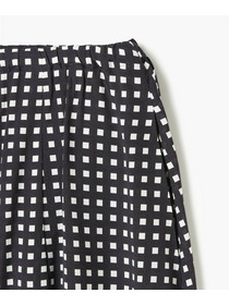 【endalence】スクエアプリントギャザースカート 詳細画像 ブラック 11