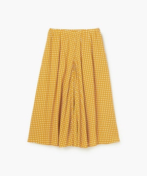 【endalence】スクエアプリントギャザースカート 詳細画像 オレンジ 1