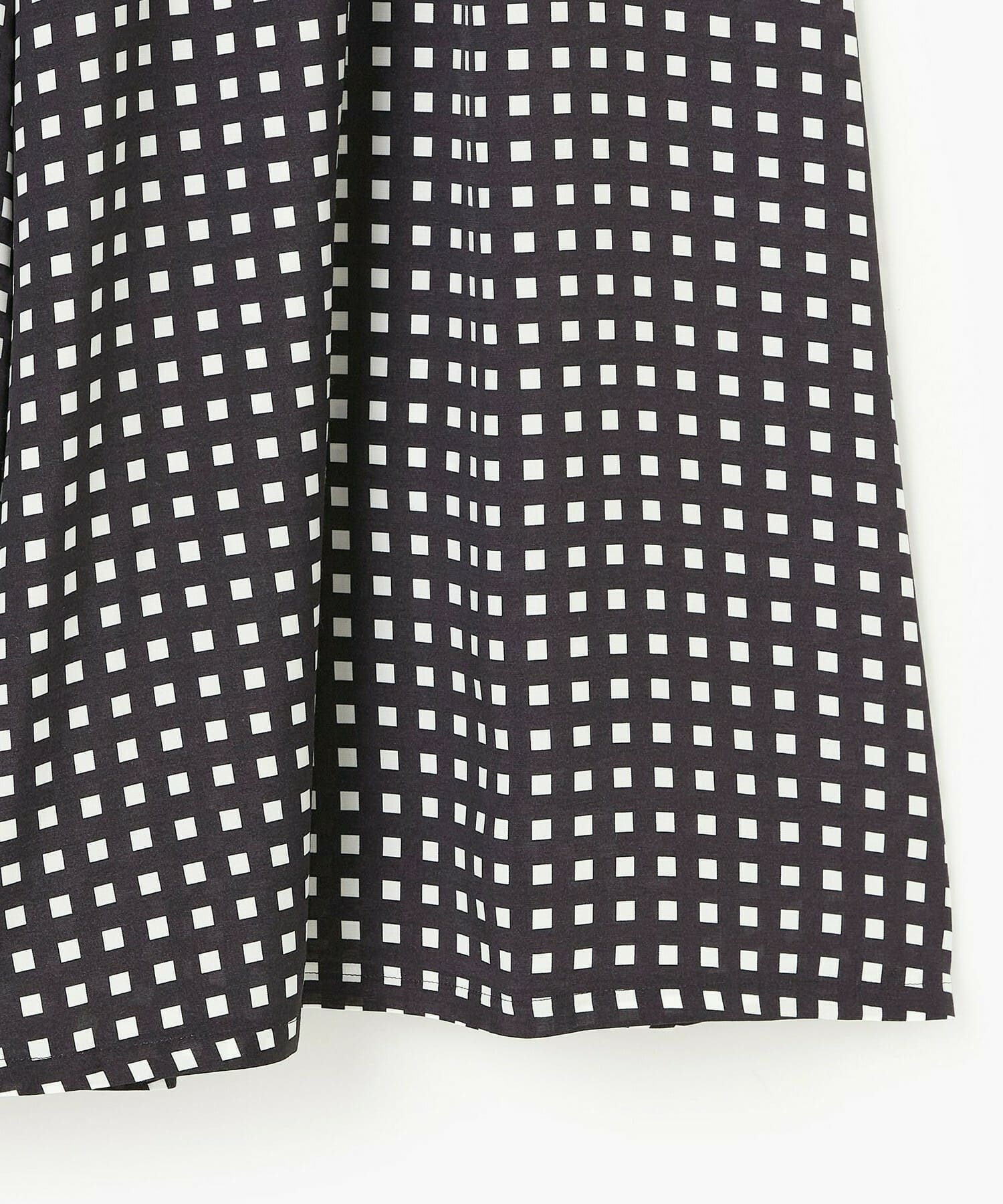 【endalence】スクエアプリントギャザースカート 詳細画像 ブラック 12