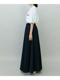 【endalence】タンブラーサテンギャザースカート 詳細画像 ブラック 2