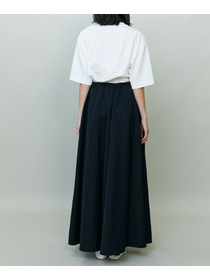 【endalence】タンブラーサテンギャザースカート 詳細画像 ブラック 3