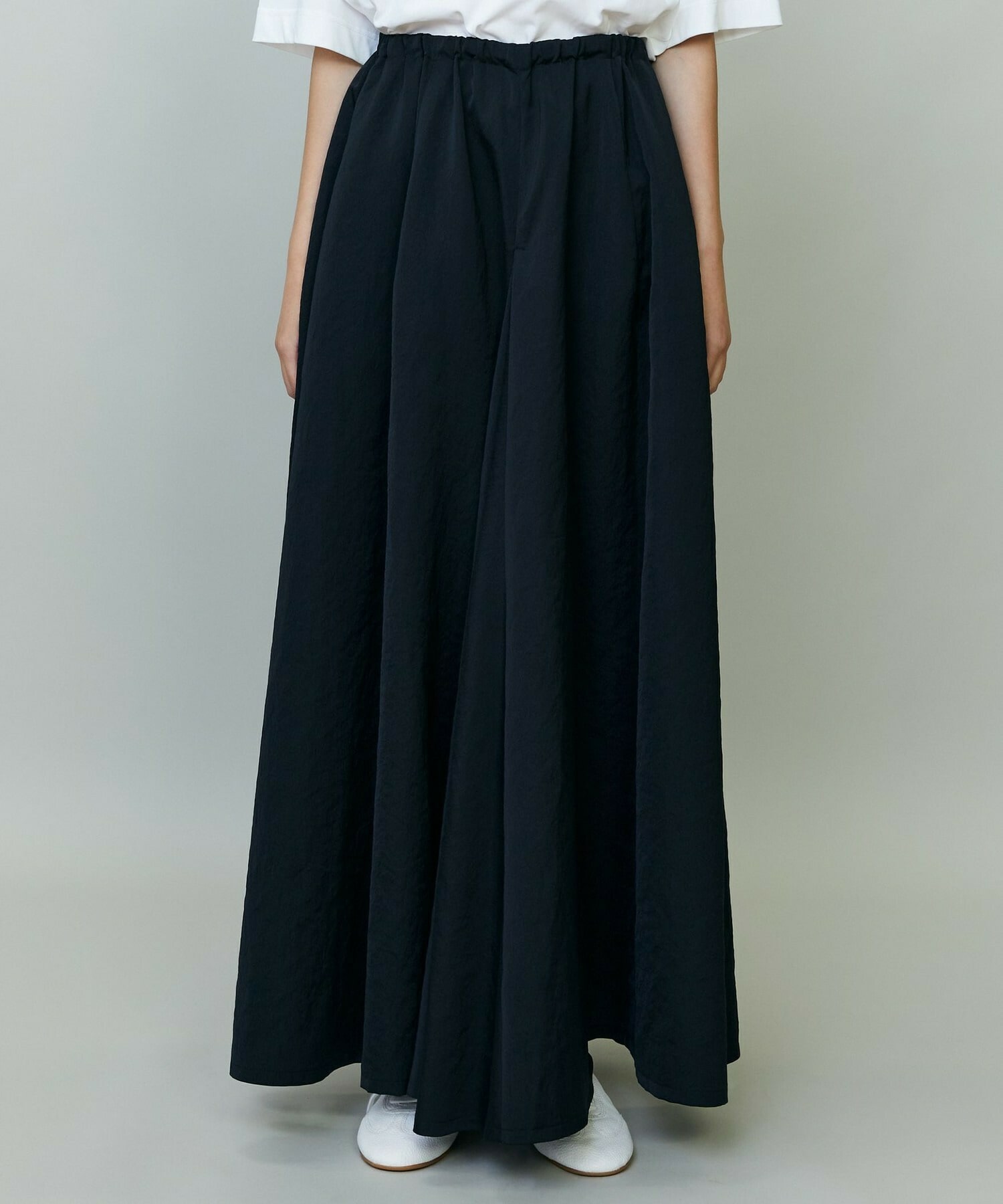 【endalence】タンブラーサテンギャザースカート 詳細画像 ブラック 4