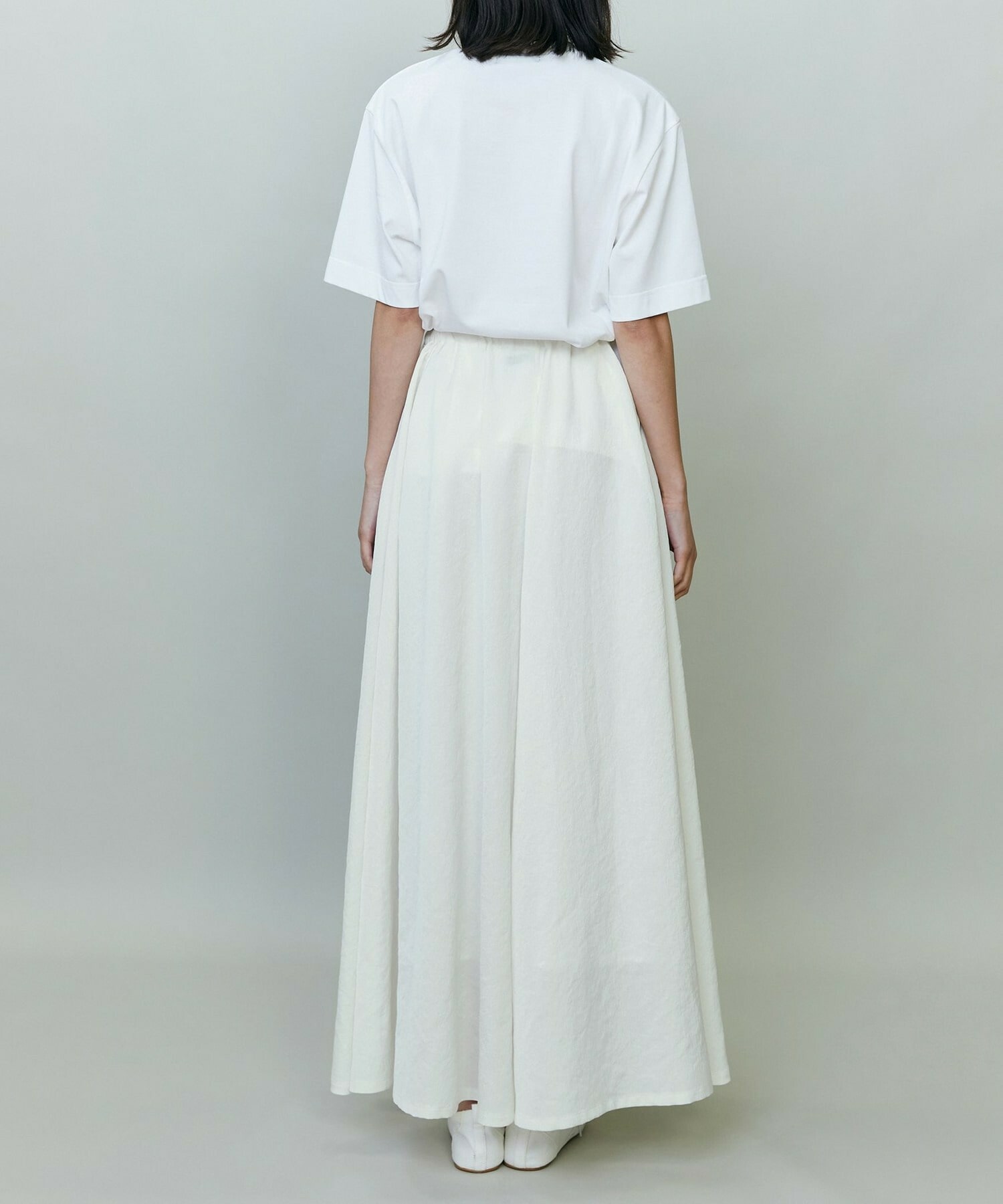 【endalence】タンブラーサテンギャザースカート 詳細画像 ブラック 8