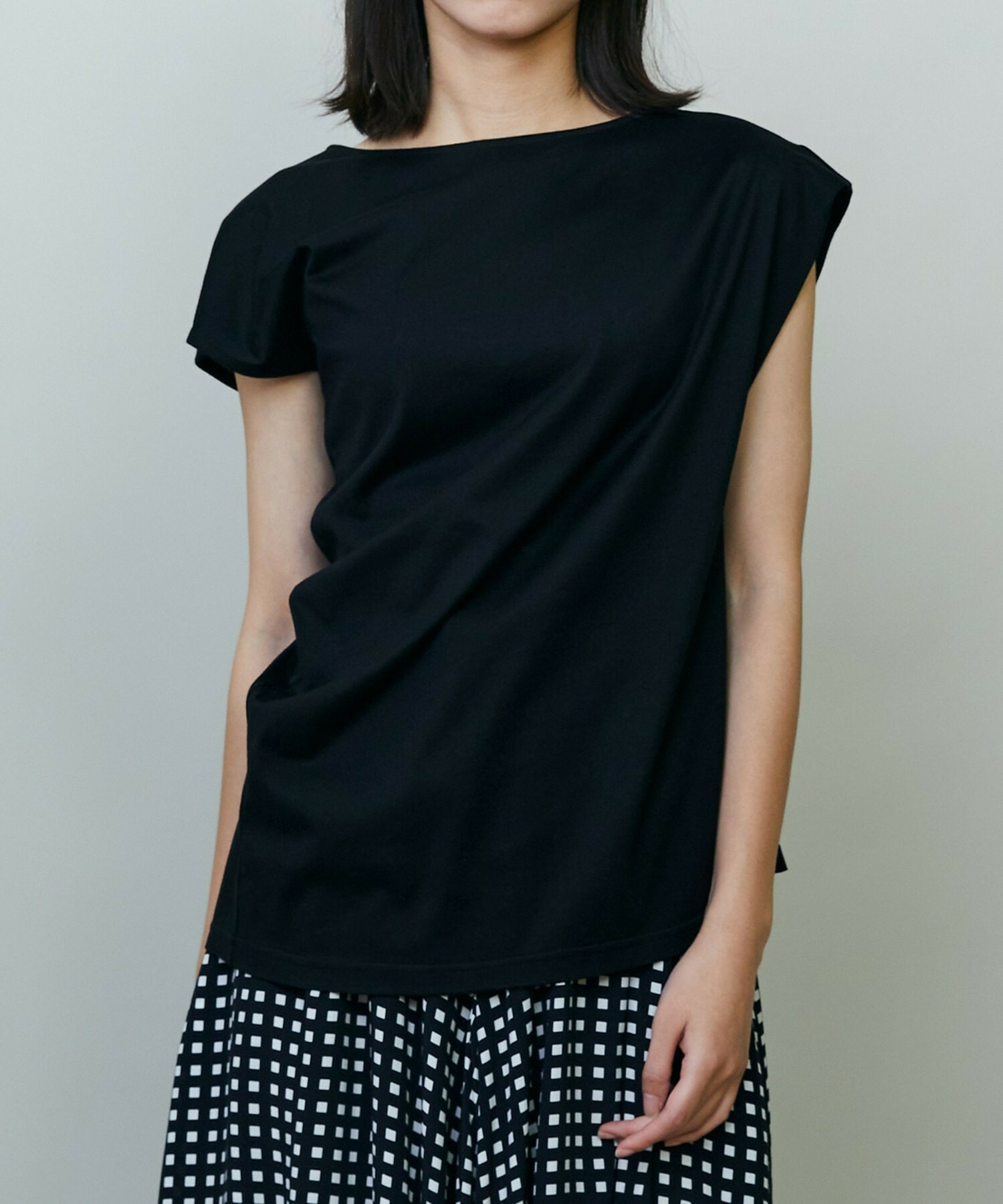 【endalence】シルケット天竺アシンメトリーカットソー 詳細画像 ホワイト 9