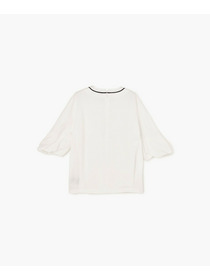 【endalence】トリコットギャザースリーブカットソー 詳細画像 ブラック 1