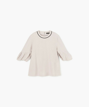 【endalence】トリコットギャザースリーブカットソー 詳細画像 グレー 1