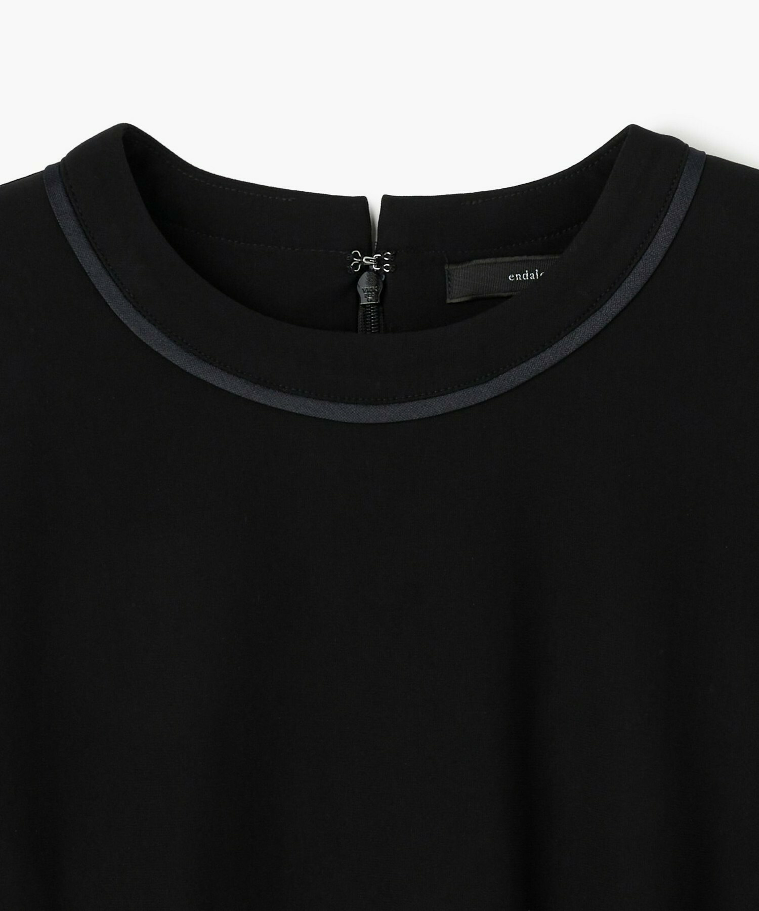 【endalence】トリコットギャザースリーブカットソー 詳細画像 ブラック 8