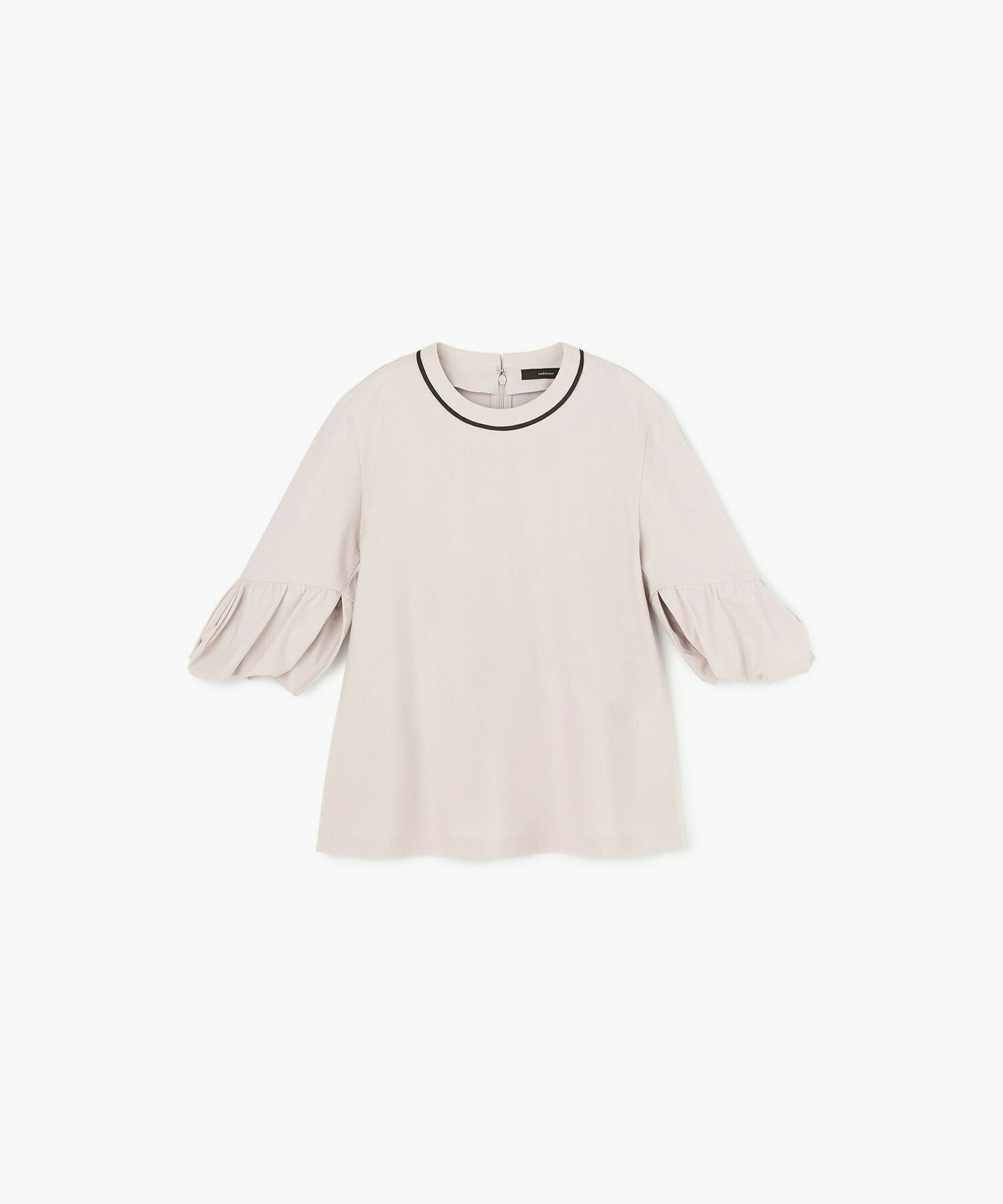 【endalence】トリコットギャザースリーブカットソー 詳細画像 グレー 1