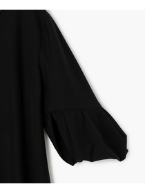 【endalence】トリコットギャザースリーブドレス 詳細画像 ブラック 4