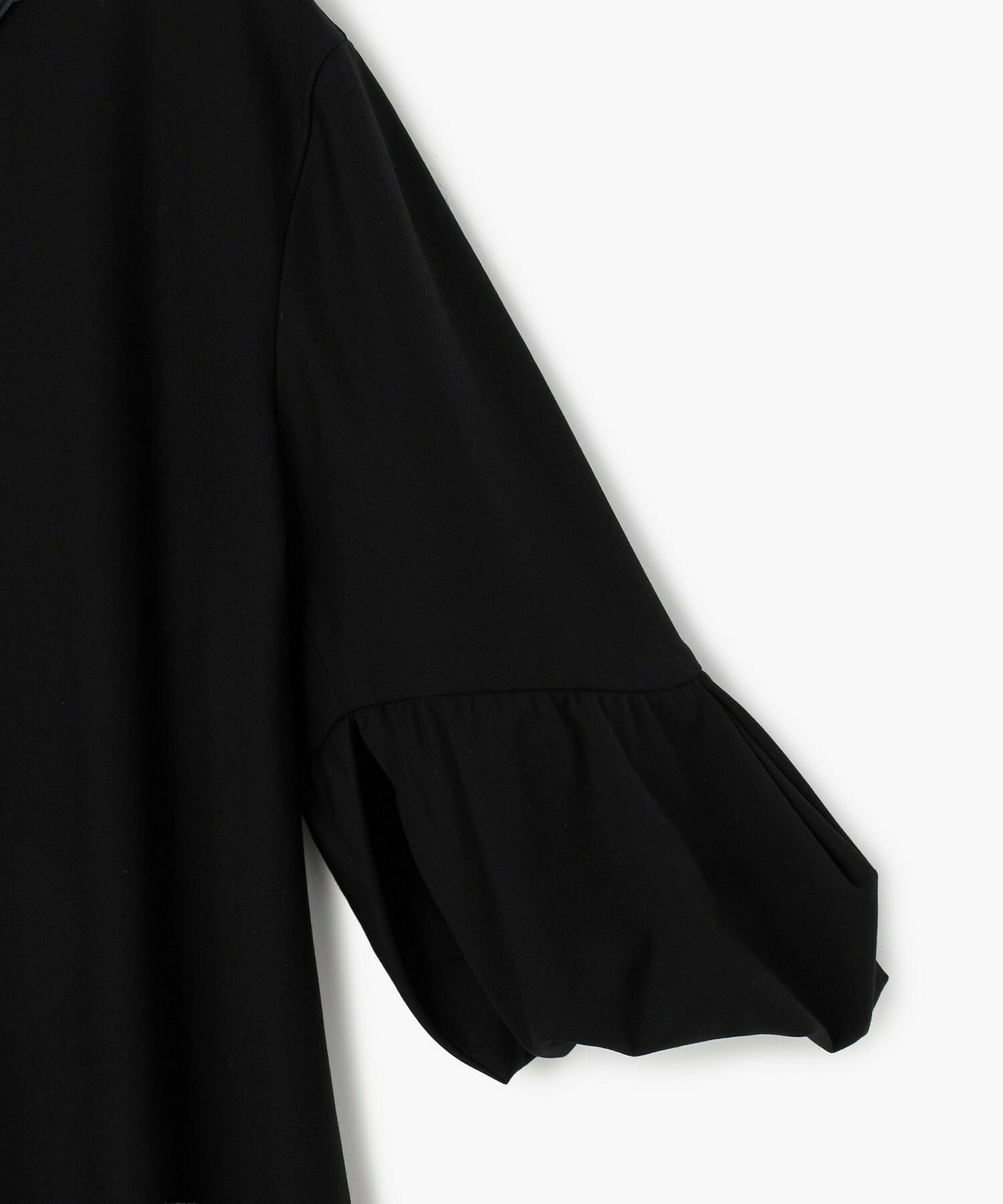 【endalence】トリコットギャザースリーブドレス 詳細画像 ブラック 4