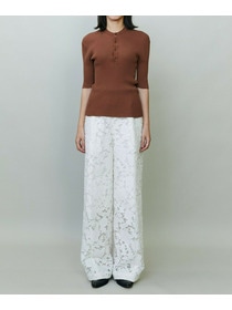 【endalence】シアーリブヘンリーネックニット 詳細画像 ネイビー 2