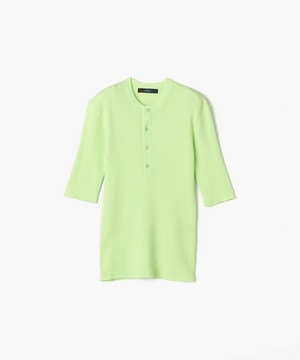 【endalence】シアーリブヘンリーネックニット 詳細画像 ライム 1