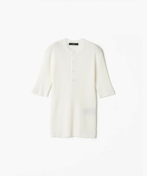 シアーリブヘンリーネックニット 詳細画像 ホワイト 1