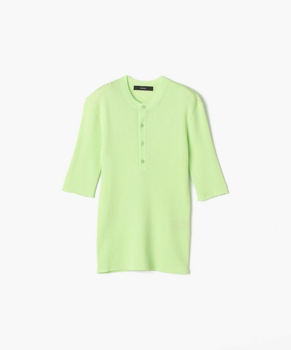 【endalence】シアーリブヘンリーネックニット