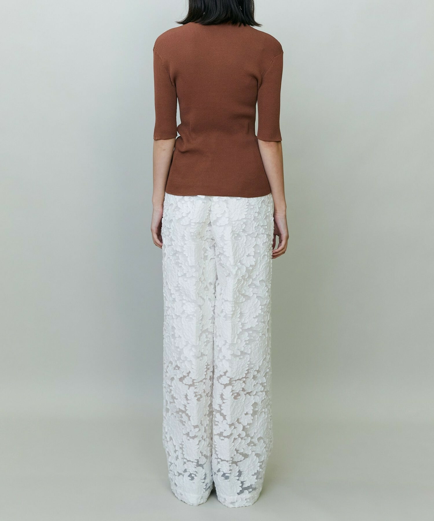 【endalence】シアーリブヘンリーネックニット 詳細画像 ネイビー 3