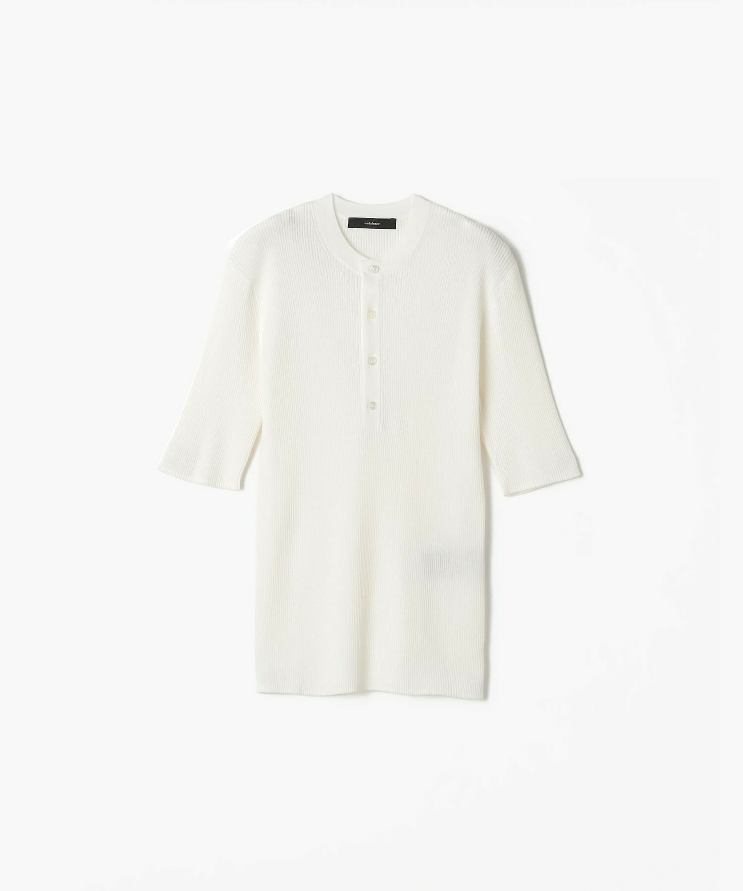 【endalence】シアーリブヘンリーネックニット 詳細画像 ホワイト 1