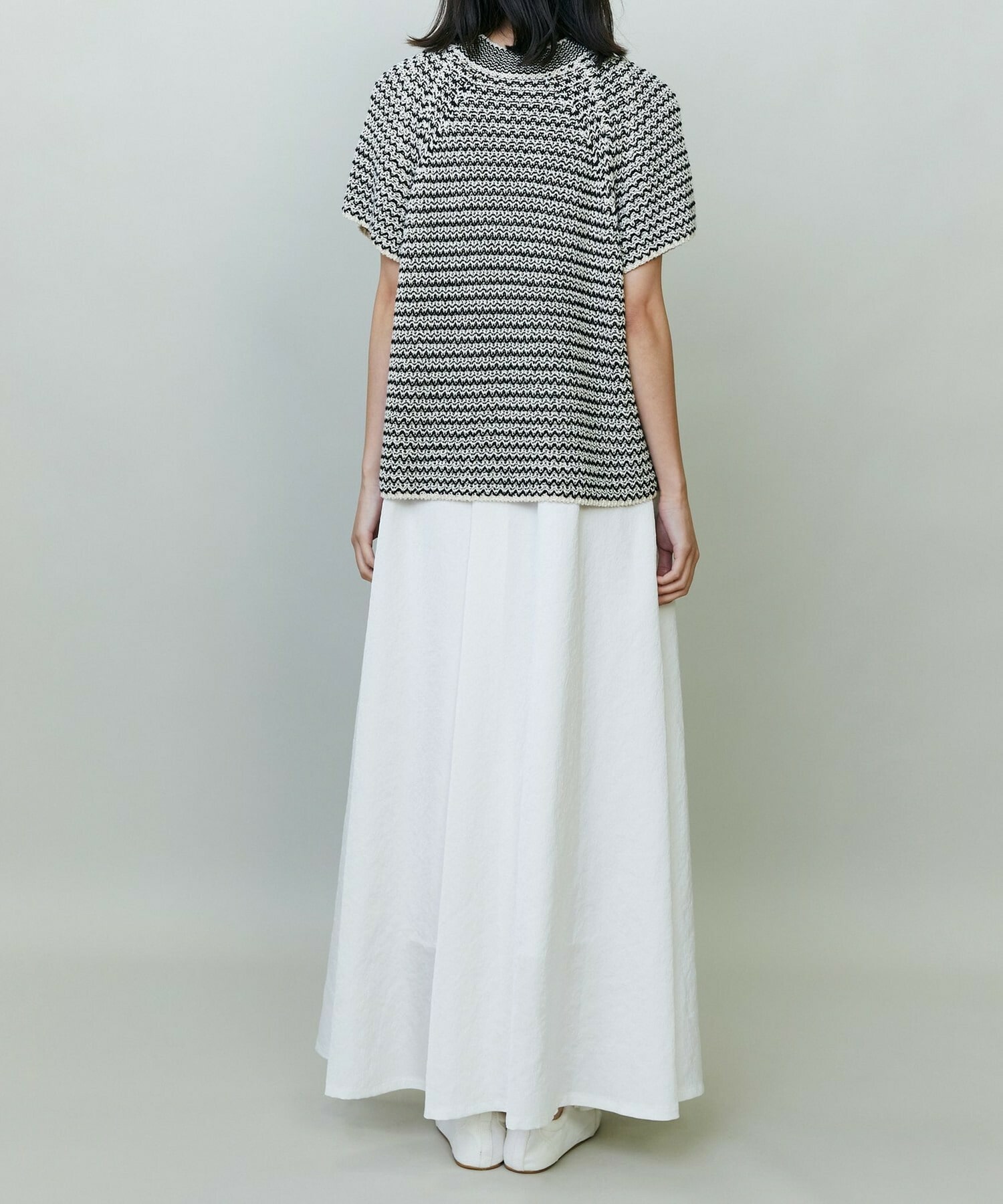 【endalence】ローゲージボーダーニット 詳細画像 ブラック系その他 3