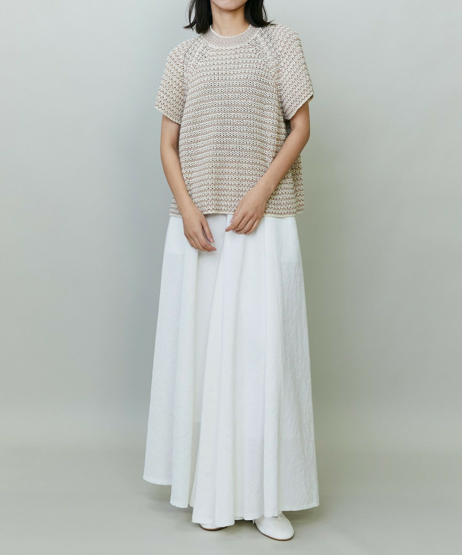 【endalence】ローゲージボーダーニット 詳細画像 ブラック系その他 6