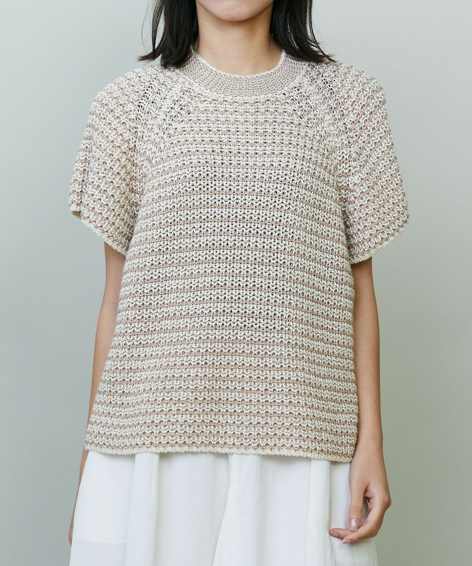 【endalence】ローゲージボーダーニット 詳細画像 ブラック系その他 7