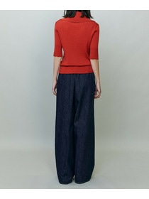 【endalence】ワイドリブニットポロ 詳細画像 ネイビー 11