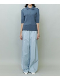 【endalence】ワイドリブニットポロ 詳細画像 ネイビー 6