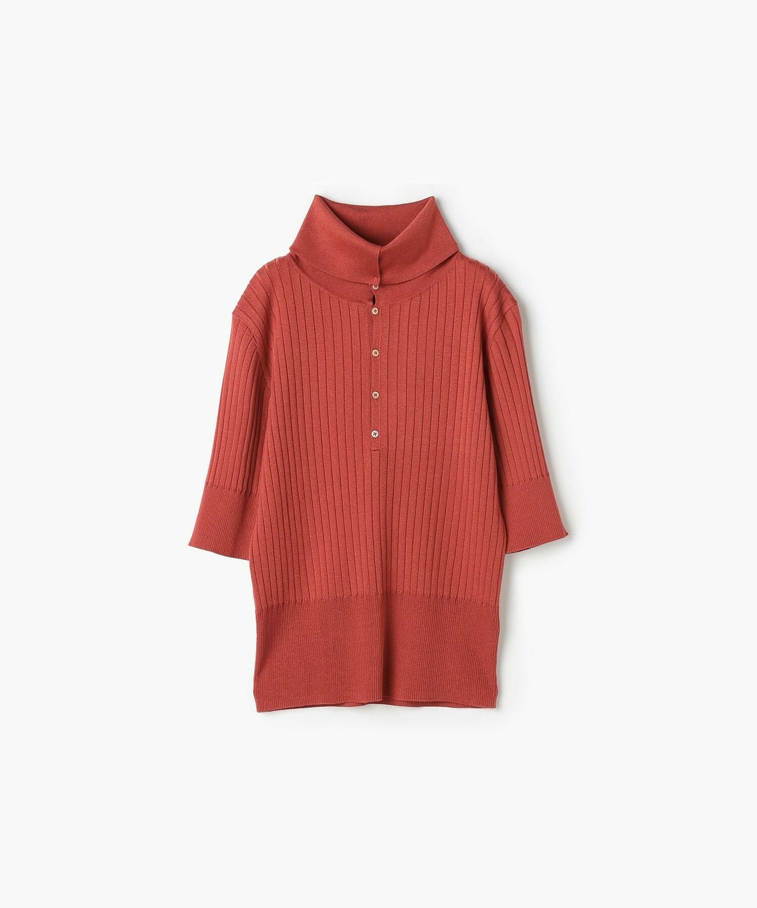 【endalence】ワイドリブニットポロ 詳細画像 ネイビー 14