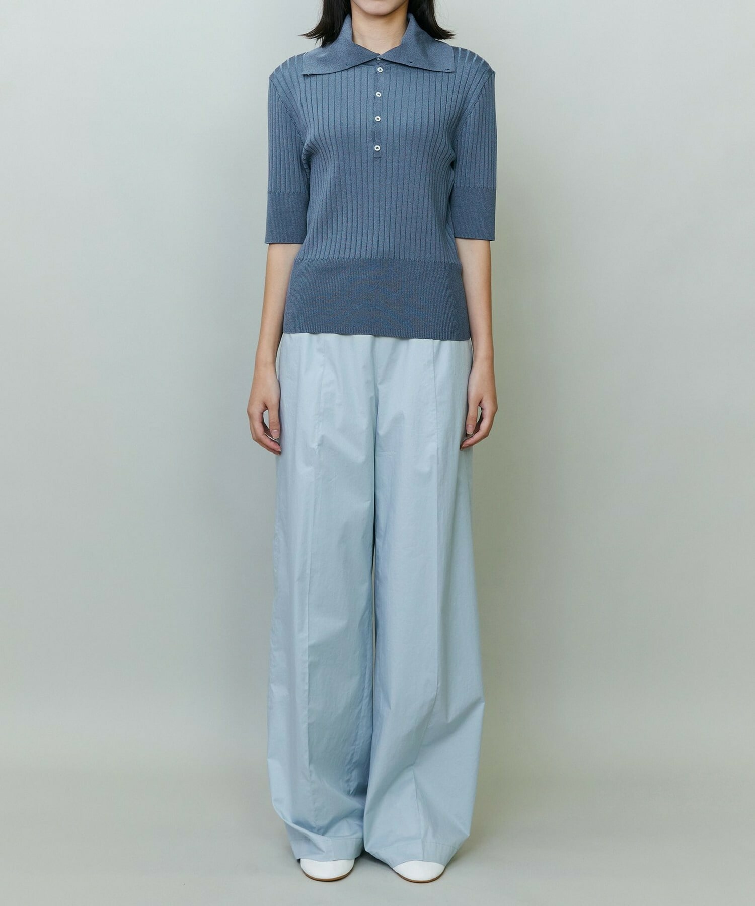 【endalence】ワイドリブニットポロ 詳細画像 ネイビー 6