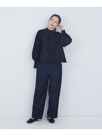 【ADIEU TRISTESSE】フラワージャカード襟付きブラウス 詳細画像 ブラック 1